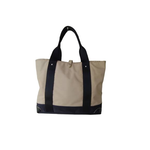 Franco Sarto Canvas Mini Tote Bag Tan and Brown 15"x10.5"x4" - Picture 14 of 15